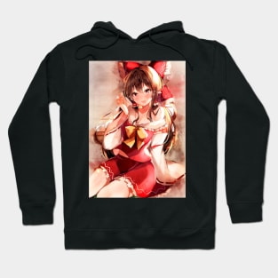 Hakurei Reimu Anime Watercolor Hoodie